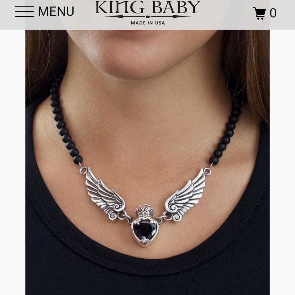 King Baby Studio silver and onyx necklace